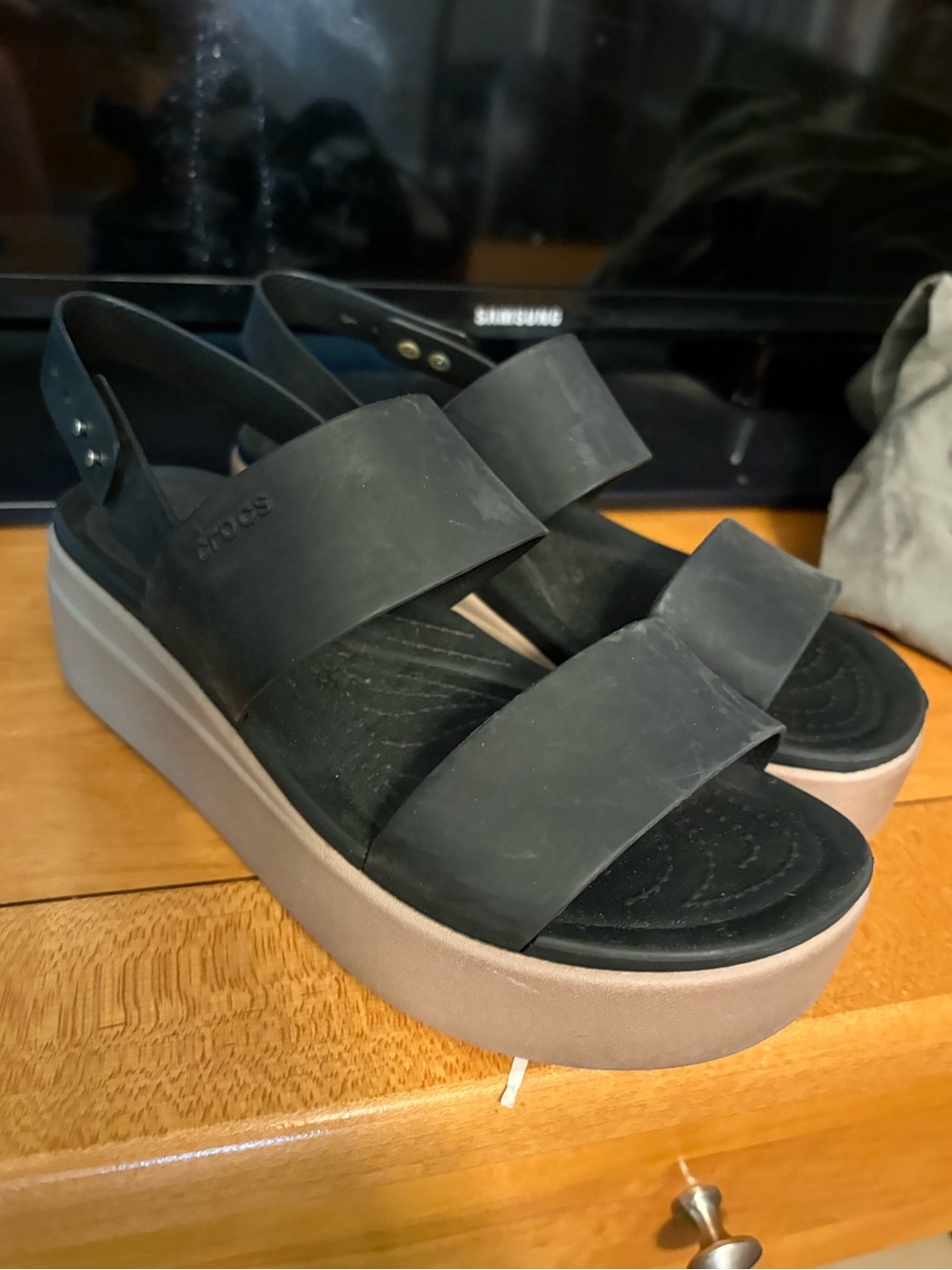 Crocs platform wedge size 8